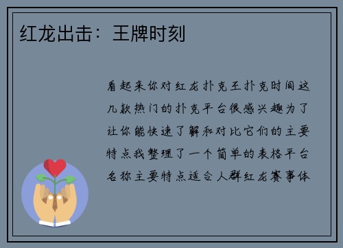 红龙出击：王牌时刻